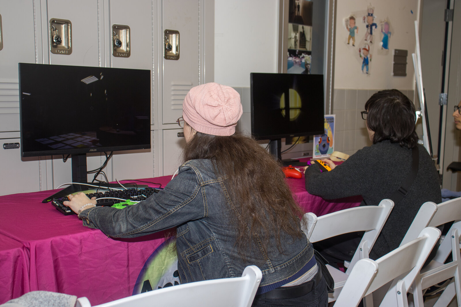 Attendee using a gaming station at Fanfaire NYC