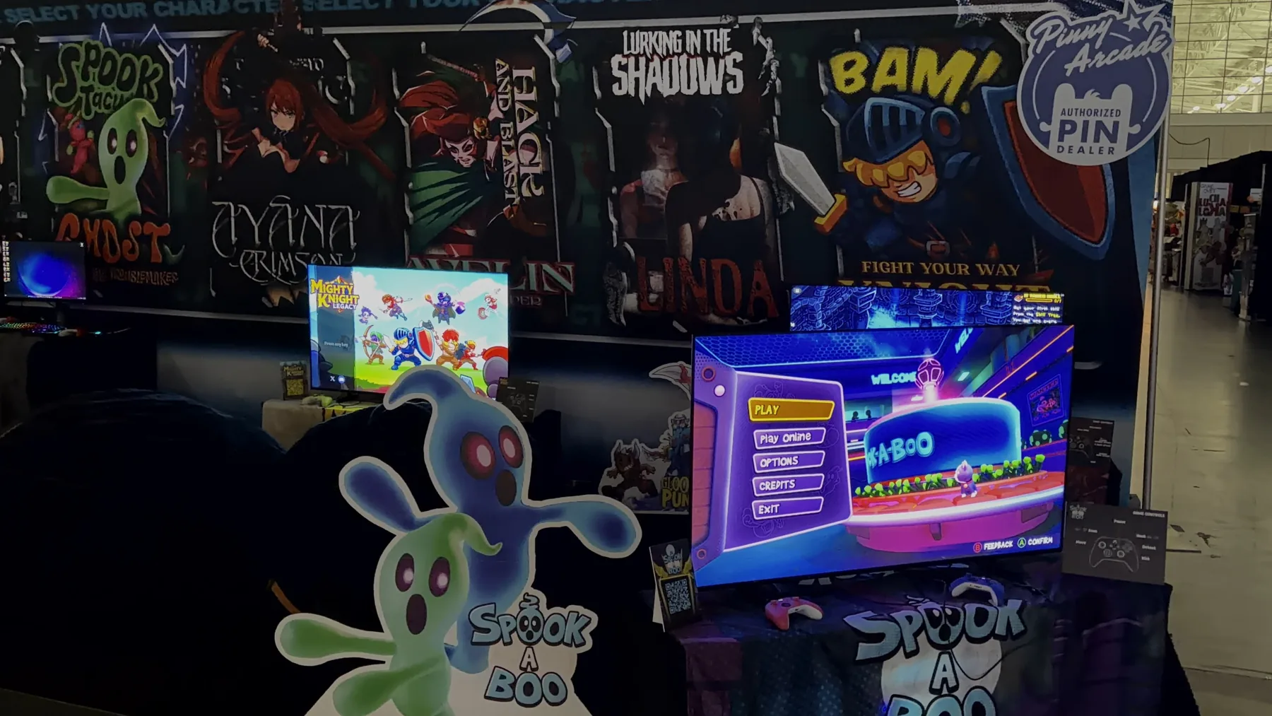 Soft Source booth setup and gaming stations at PAX East 2026